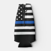 Pensionering van politieagent met blauwe lijn flesjeskoeler (Achterkant)