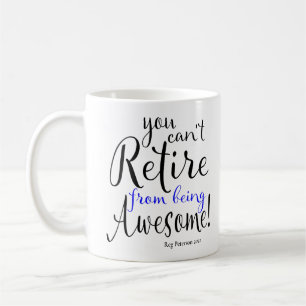 Pensionering van politieagent met blauwe lijn koffiemok