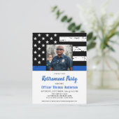 Pensionering van politiefunctionaris Persoonlijke  Uitnodiging Briefkaart (Staand voorkant)