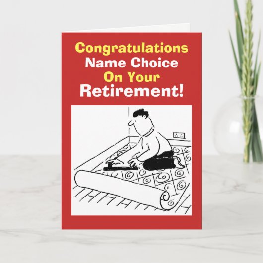 pensionering van tapijtfitter kaart (Voorkant)