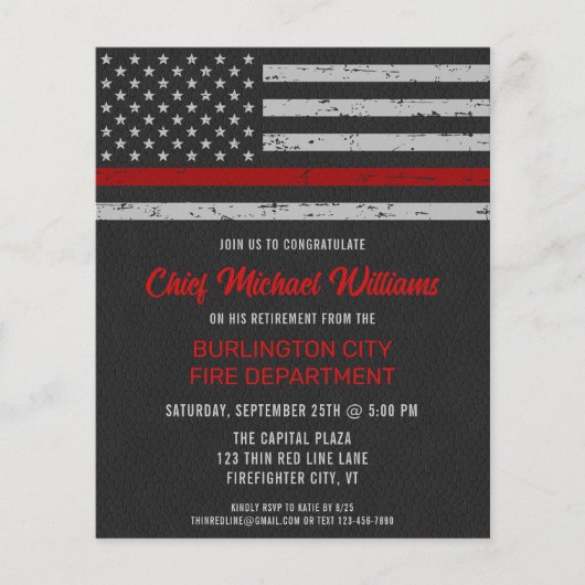 Pensionering van thin-line-brandweerpersoneel (Voorkant)