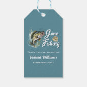 Pensionering verdwenen Vist grote vis gepensioneer Cadeaulabel (Achterkant)