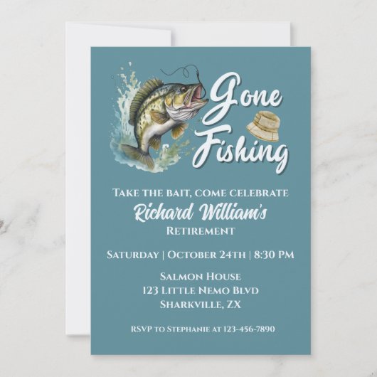 Pensionering verdwenen Vist grote vis gepensioneer Kaart (Voorkant)