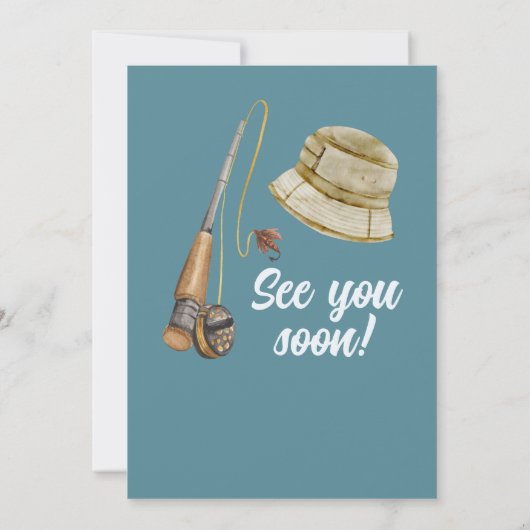 Pensionering verdwenen Vist grote vis gepensioneer Kaart (Achterkant)