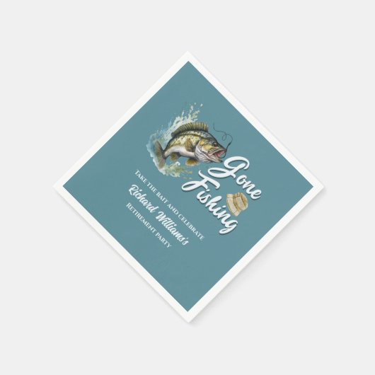 Pensionering verdwenen Vist grote vis gepensioneer Servet (Hoek)