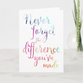 Pensionering Vergeet nooit appreciatie Kaart (Voorkant)