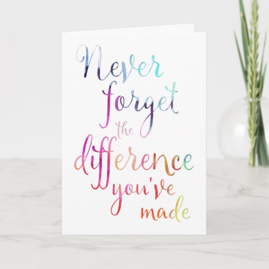 Pensionering Vergeet nooit appreciatie Kaart (Voorkant)