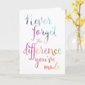 Pensionering Vergeet nooit appreciatie Kaart (Gele Bloem)