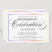 PENSIONERING VIERING DINER moderne regenboogkleur Kaart (Voorkant / Achterkant)