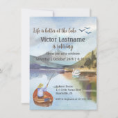 Pensionering vissen aan de waterverf van het meer aankondiging (Voorkant)