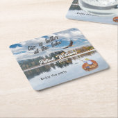 Pensionering vissen aan de waterverf van het meer kartonnen onderzetters (Schuin)