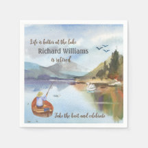 Pensionering vissen aan de waterverf van het meer