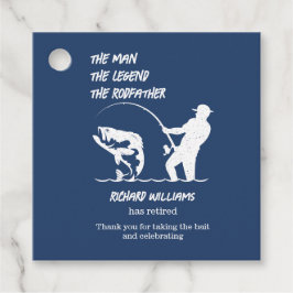 Pensionering Vist de Rodfather Big Fish Bedankjes Labels