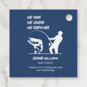 Pensionering Vist de Rodfather Big Fish Bedankjes Labels (Achterkant)