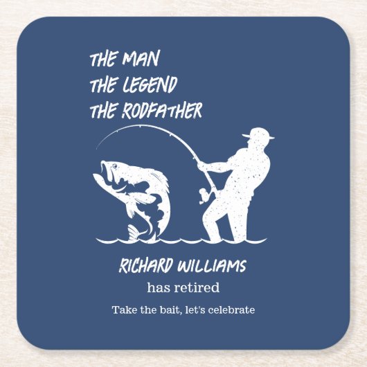 Pensionering Vist de Rodfather Big Fish Kartonnen Onderzetters (Voorkant)