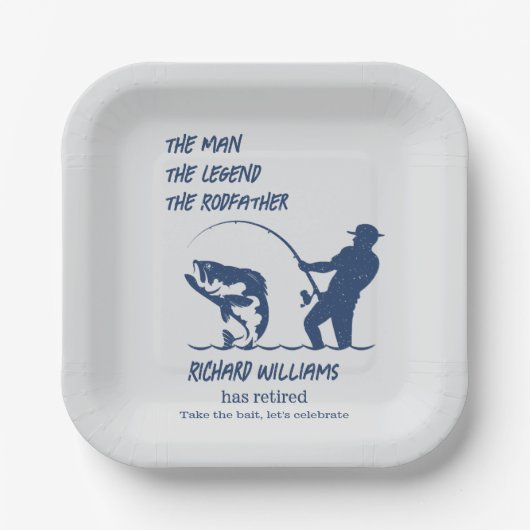 Pensionering Vist de Rodfather Big Fish Papieren Bordje (Voorkant)