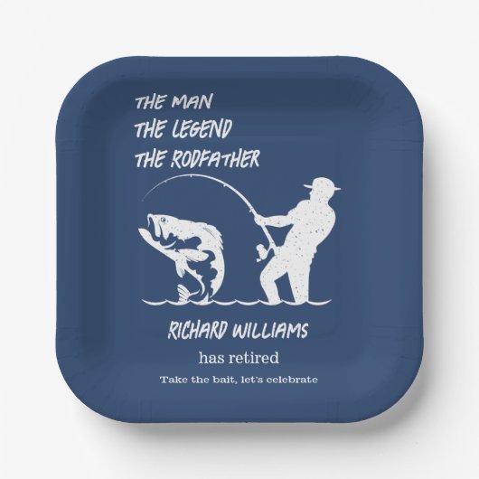 Pensionering Vist de Rodfather Big Fish Papieren Bordje (Voorkant)