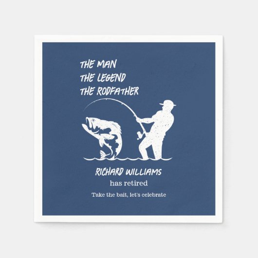 Pensionering Vist de Rodfather Big Fish Servet (Voorkant)