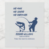 Pensionering Vist de Rodfather Big Fish Wijn Etiket (Enkel label)