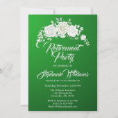 Pensionering Vrouw Party  Wit Rose Border Kaart (Voorkant)
