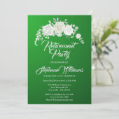 Pensionering Vrouw Party  Wit Rose Border Kaart (Staand voorkant)