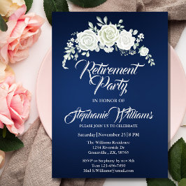 Pensionering Vrouw Party  Wit Rose Border Kaart