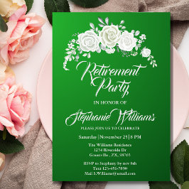 Pensionering Vrouw Party  Wit Rose Border Kaart