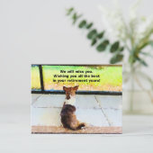 Pensionering - We zullen je missen. Briefkaart (Staand voorkant)