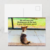 Pensionering - We zullen je missen. Briefkaart (Voorkant / Achterkant)