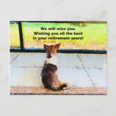 Pensionering - We zullen je missen. Briefkaart (Voorkant)