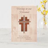 Pensionering Zegeningen Priester, Kruis op Hout Kaart (Gele Bloem)