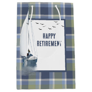 Pensionering zeilboot op Plaid Medium Cadeauzakje
