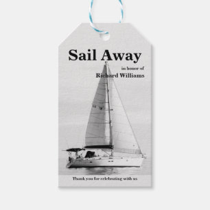 Pensionering zeilen Sail Away Zeilboot formeel Cadeaulabel