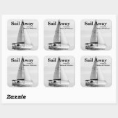 Pensionering zeilen Sail Away Zeilboot formeel Vierkante Sticker (Vel)