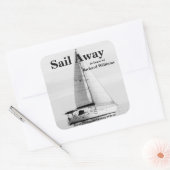 Pensionering zeilen Sail Away Zeilboot formeel Vierkante Sticker (Envelop)