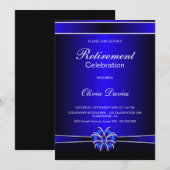 Pensionering zwart en blauw kaart (Voorkant / Achterkant)