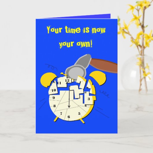 pensionerings klok, kaart (Gele Bloem)