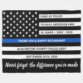 Pensioneringscadeau van politie, speciaal voor de fleece deken (Voorkant (Horizontaal))