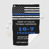 Pensioneringscadeau van politie, speciaal voor de  golfhanddoek (Insitu)