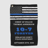 Pensioneringscadeau van politie, speciaal voor de  golfhanddoek (Voorkant)