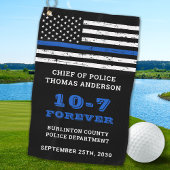 Pensioneringscadeau van politie, speciaal voor de  golfhanddoek