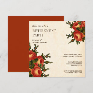 Pensioneringsfeest met vintage landelijke oranje b kaart
