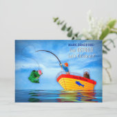 Pensioneringsfeest voor hem Vist in Boat Kaart (Staand voorkant)