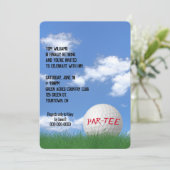 Pensioneringspartij Golfbal in gras Kaart (Staand voorkant)