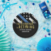 Pensioneringspartij politie Thin Blue Line Papieren Bordje (Feest)