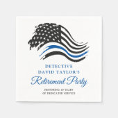 Pensioneringspartij politie Thin Blue Line Servet (Voorkant)