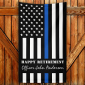 Pensioneringspartij politie Thin Blue Line Spandoek