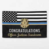 Pensioneringspartij politie Thin Blue Line Spandoek