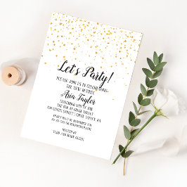 Pensioneringspartij voor Confetti van Gold Party Kaart