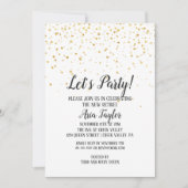 Pensioneringspartij voor Confetti van Gold Party Kaart (Voorkant)